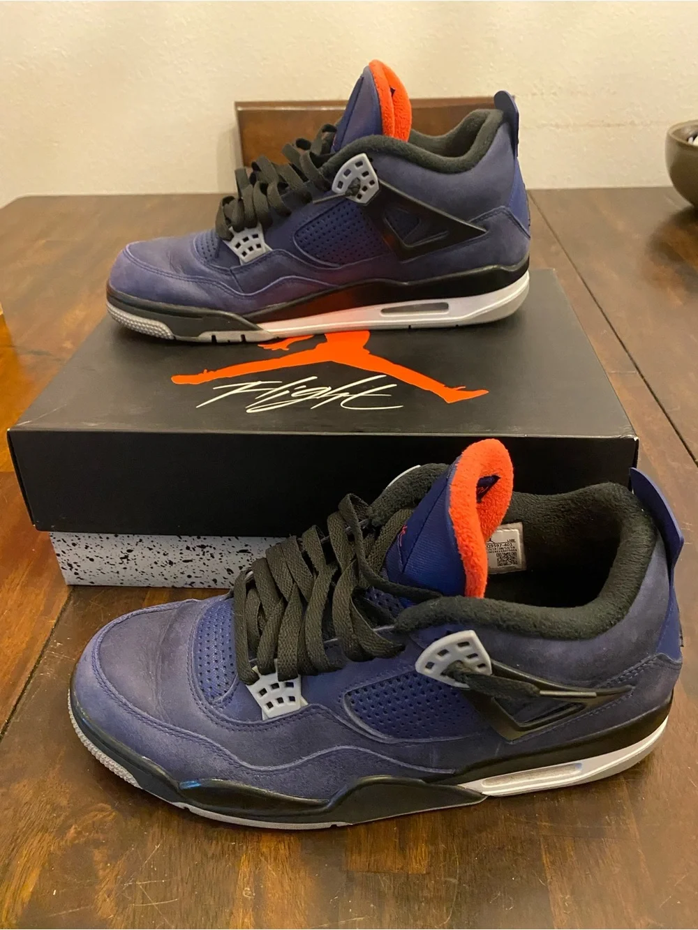 Jordan Men’s Sneakers in Navy Blue with Orange Trim